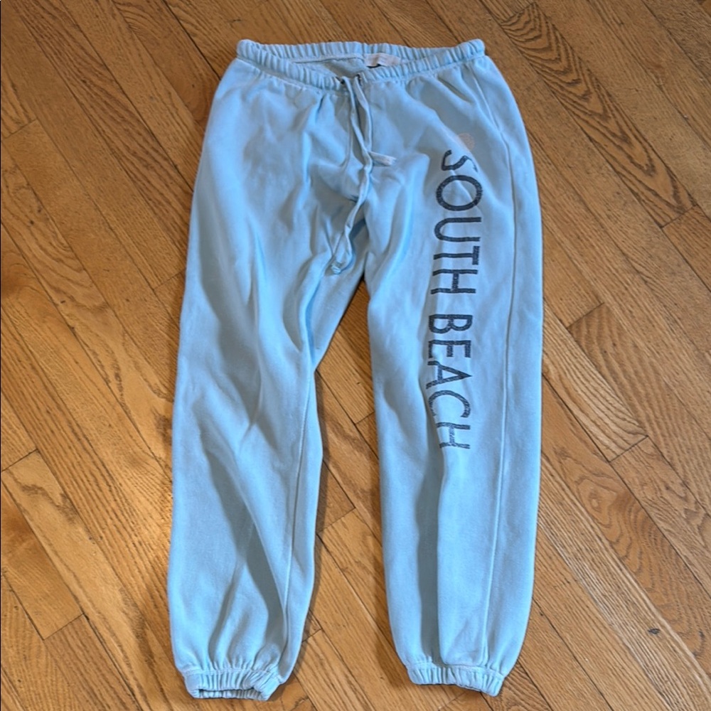 Ocean Drive Blue Joggers with South Beach Print